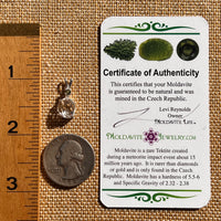 Herkimer Diamond & Moldavite Pendant Sterling #8032-Moldavite Life