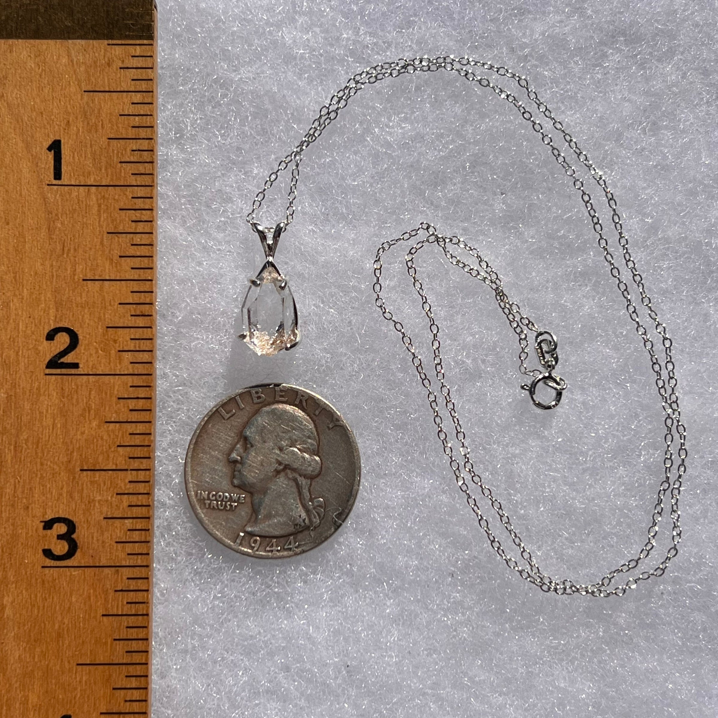 Herkimer Diamond Necklace Sterling Silver #6043-Moldavite Life