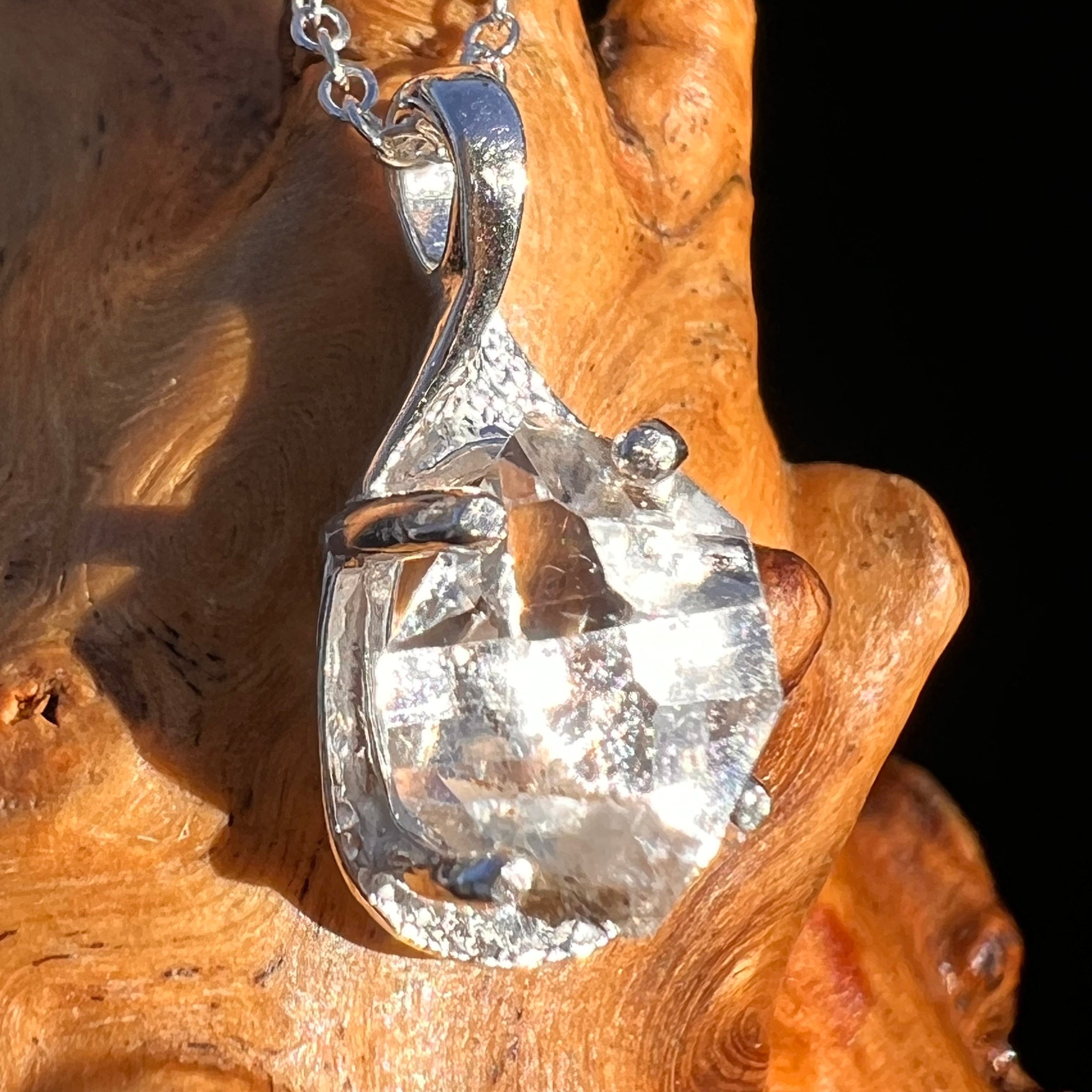 Herkimer Diamond Necklace Sterling Silver #6045-Moldavite Life