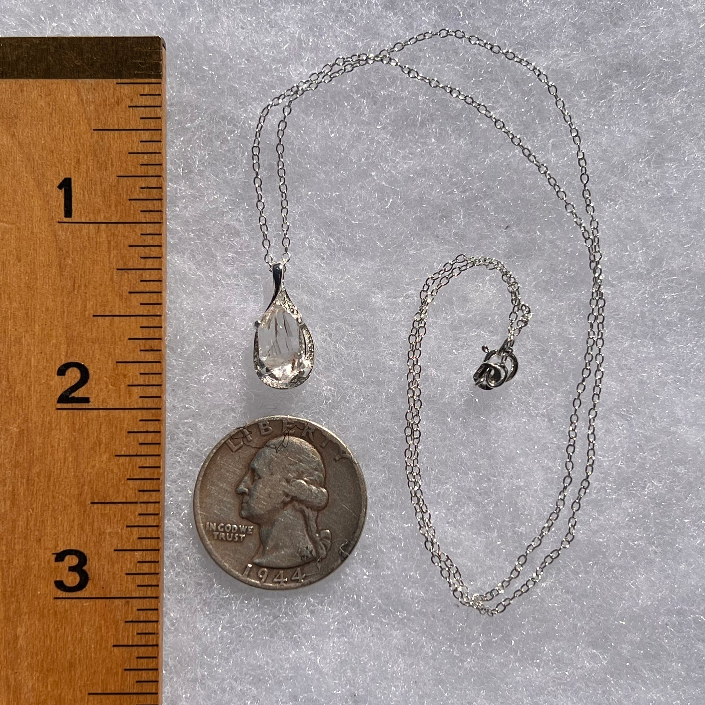Herkimer Diamond Necklace Sterling Silver #6046-Moldavite Life