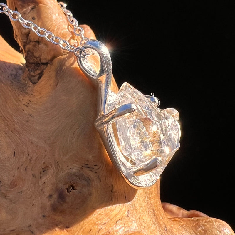 Herkimer Diamond Necklace Sterling Silver #6048-Moldavite Life