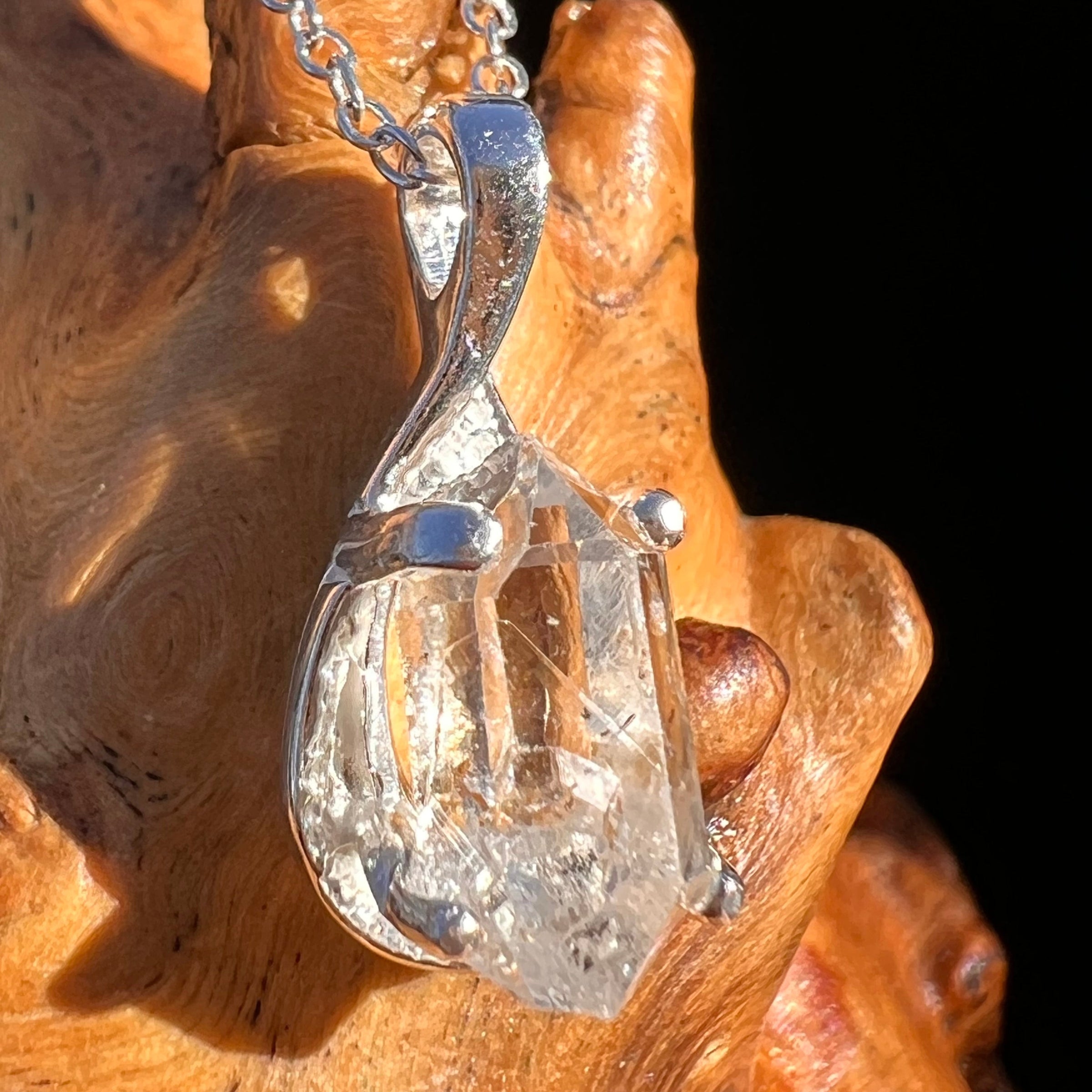 Herkimer Diamond Necklace Sterling Silver #6049-Moldavite Life