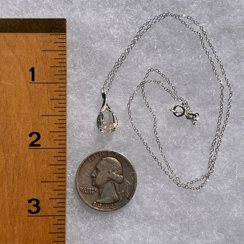 Herkimer Diamond Necklace Sterling Silver #6049-Moldavite Life