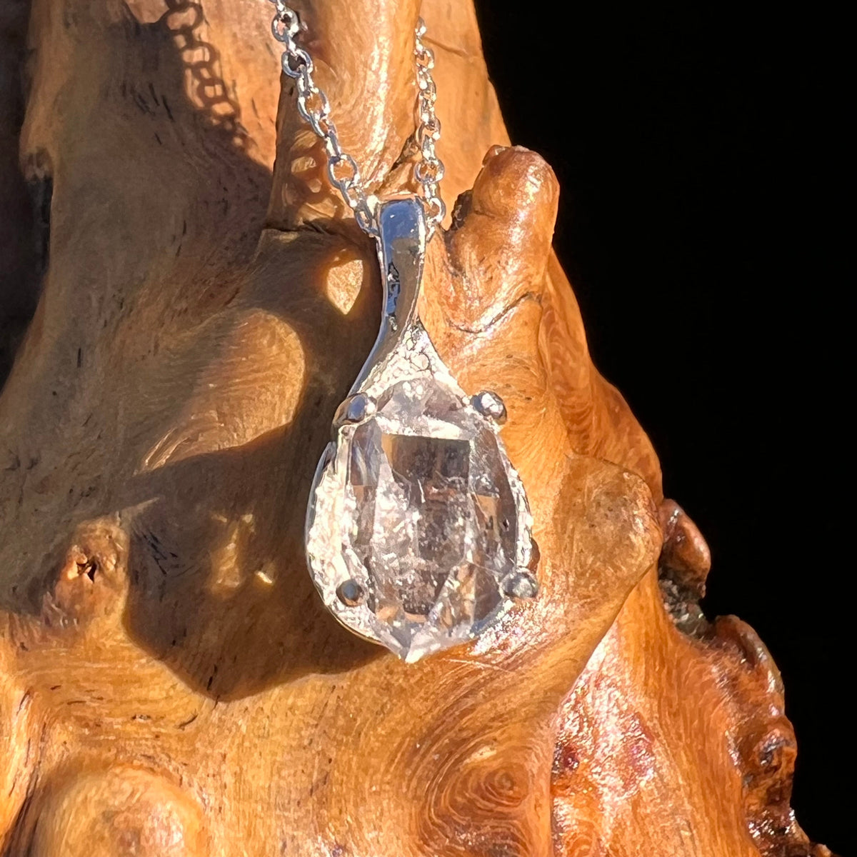 Herkimer Diamond Necklace Sterling Silver #6052-Moldavite Life