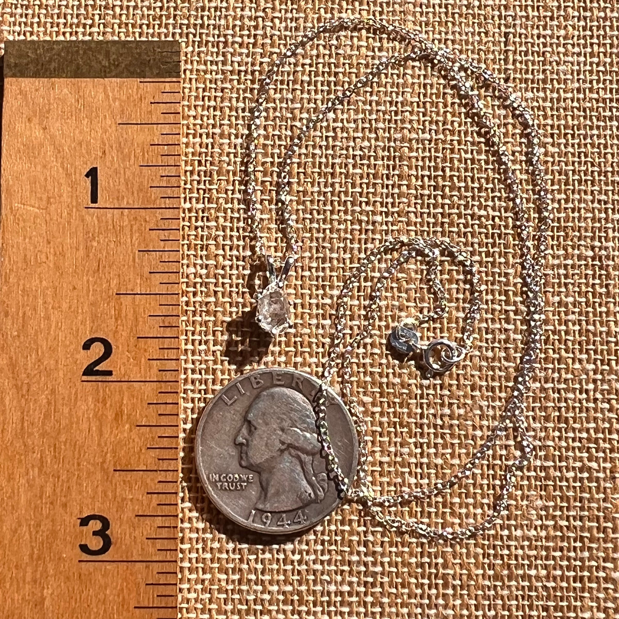 Herkimer Diamond Necklace Sterling Silver #7963-Moldavite Life