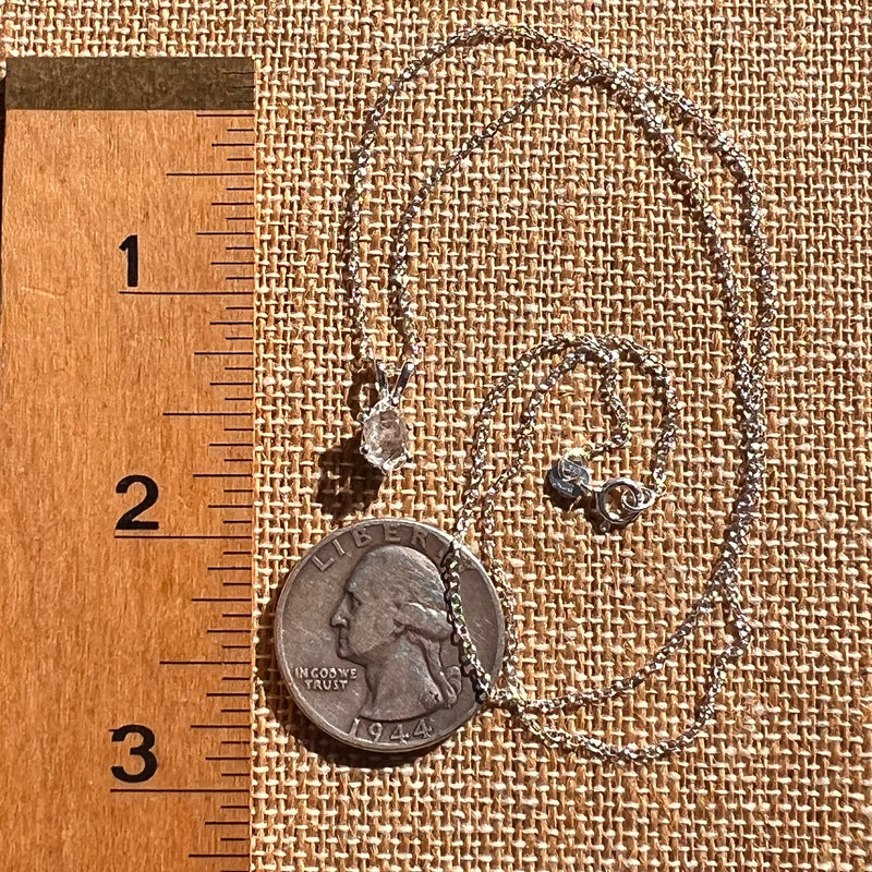 Herkimer Diamond Necklace Sterling Silver #7963-Moldavite Life