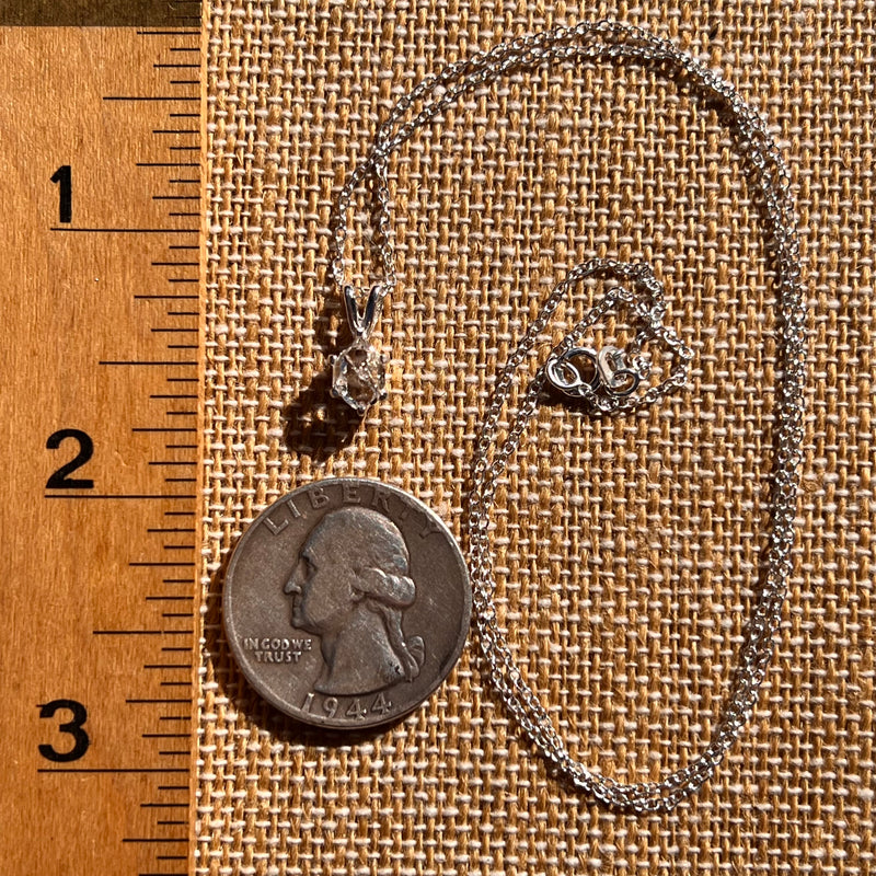 Herkimer Diamond Necklace Sterling Silver #7964-Moldavite Life