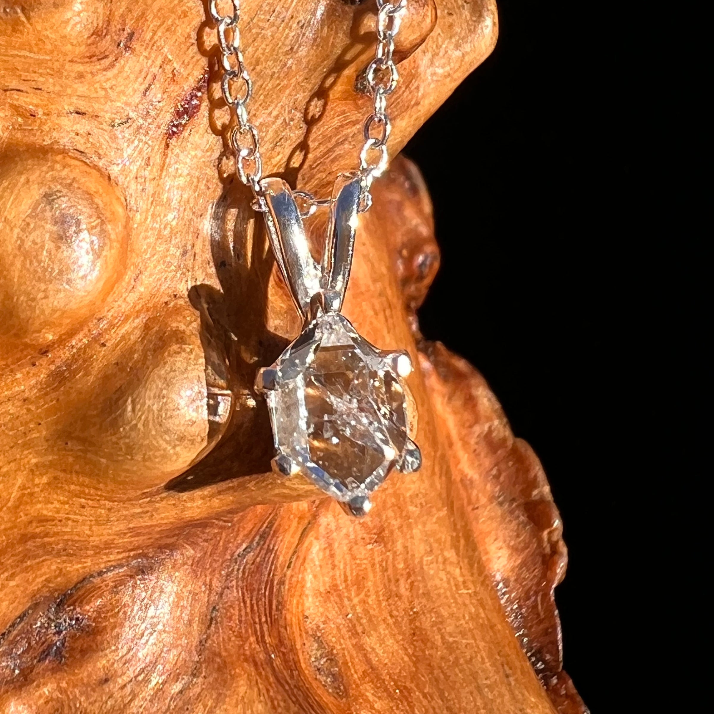 Herkimer Diamond Necklace Sterling Silver #7964-Moldavite Life