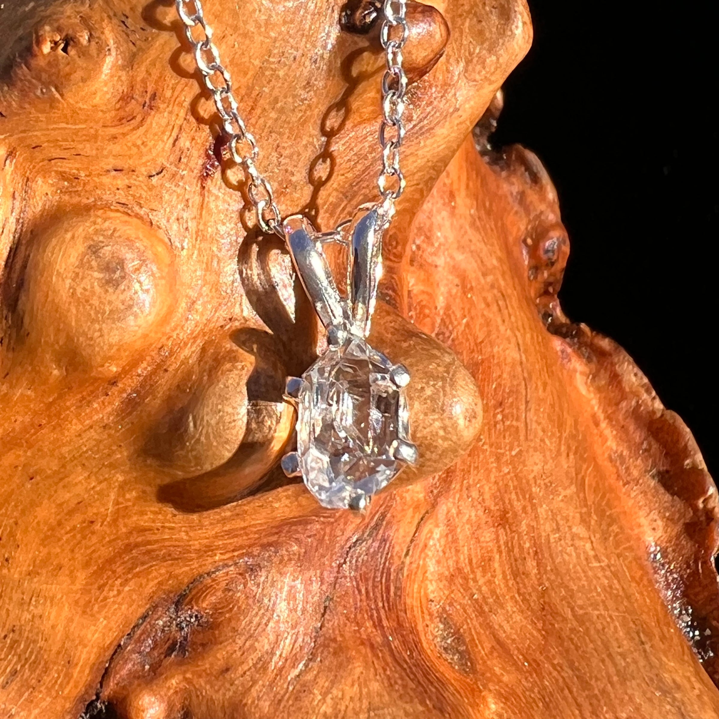 Herkimer Diamond Necklace Sterling Silver #7965-Moldavite Life