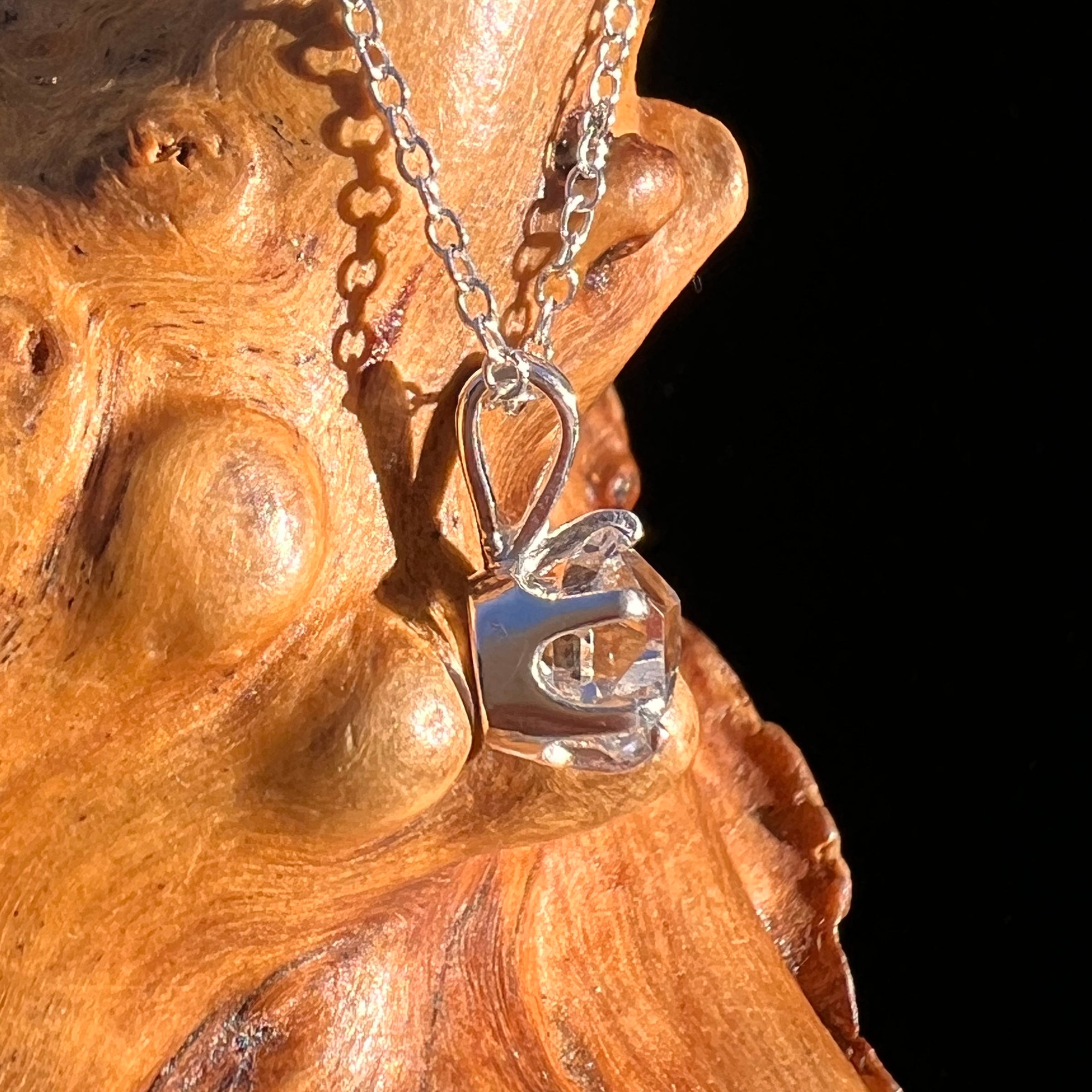 Herkimer Diamond Necklace Sterling Silver #7966-Moldavite Life