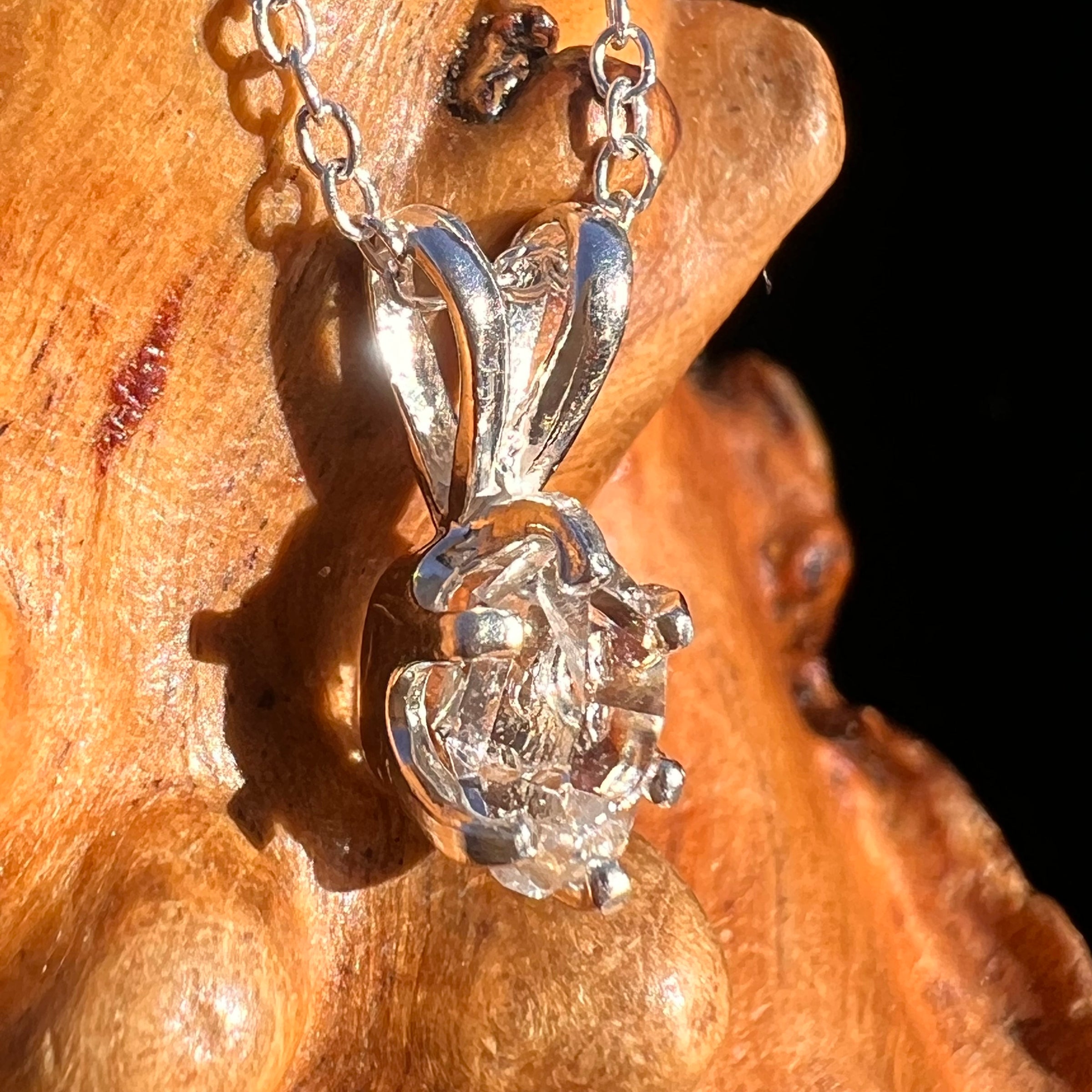 Herkimer Diamond Necklace Sterling Silver #7967-Moldavite Life