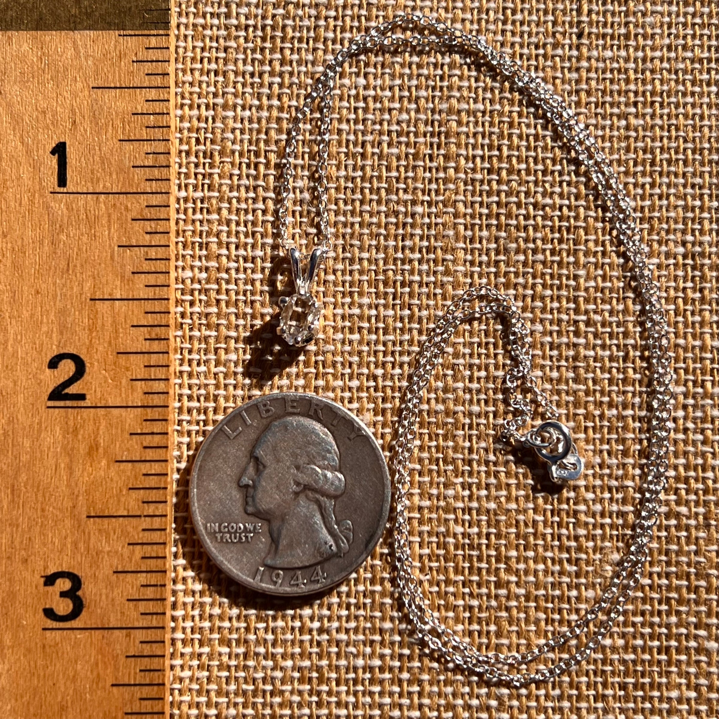 Herkimer Diamond Necklace Sterling Silver #7967-Moldavite Life