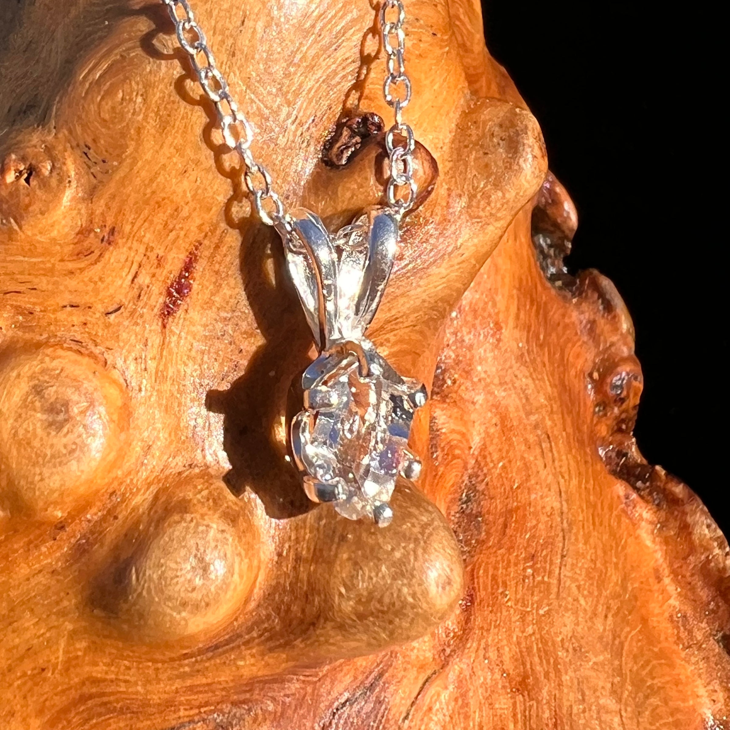 Herkimer Diamond Necklace Sterling Silver #7967-Moldavite Life