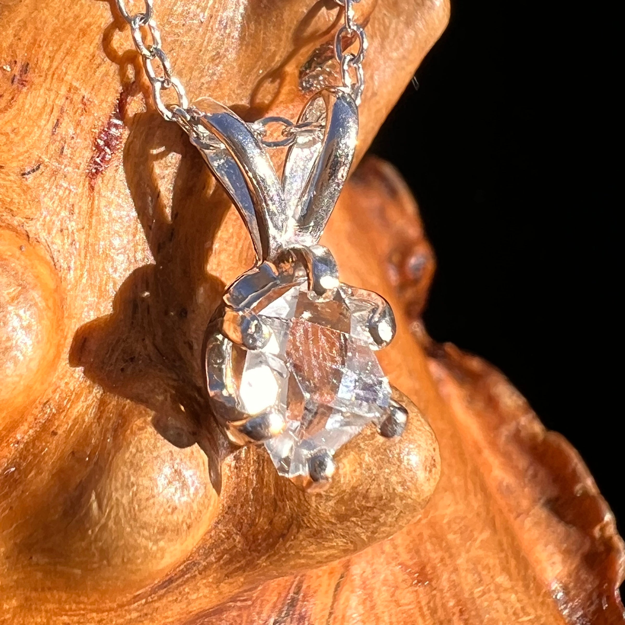 Herkimer Diamond Necklace Sterling Silver #7968-Moldavite Life