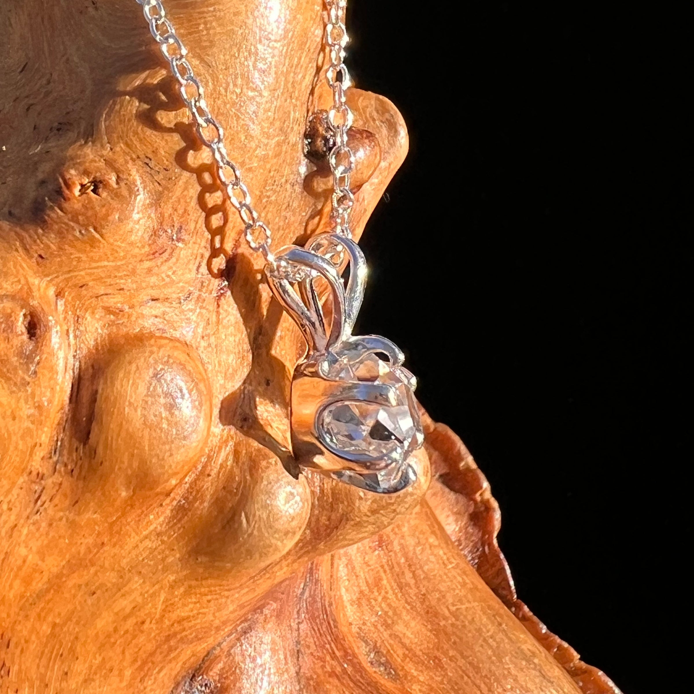 Herkimer Diamond Necklace Sterling Silver #7968-Moldavite Life