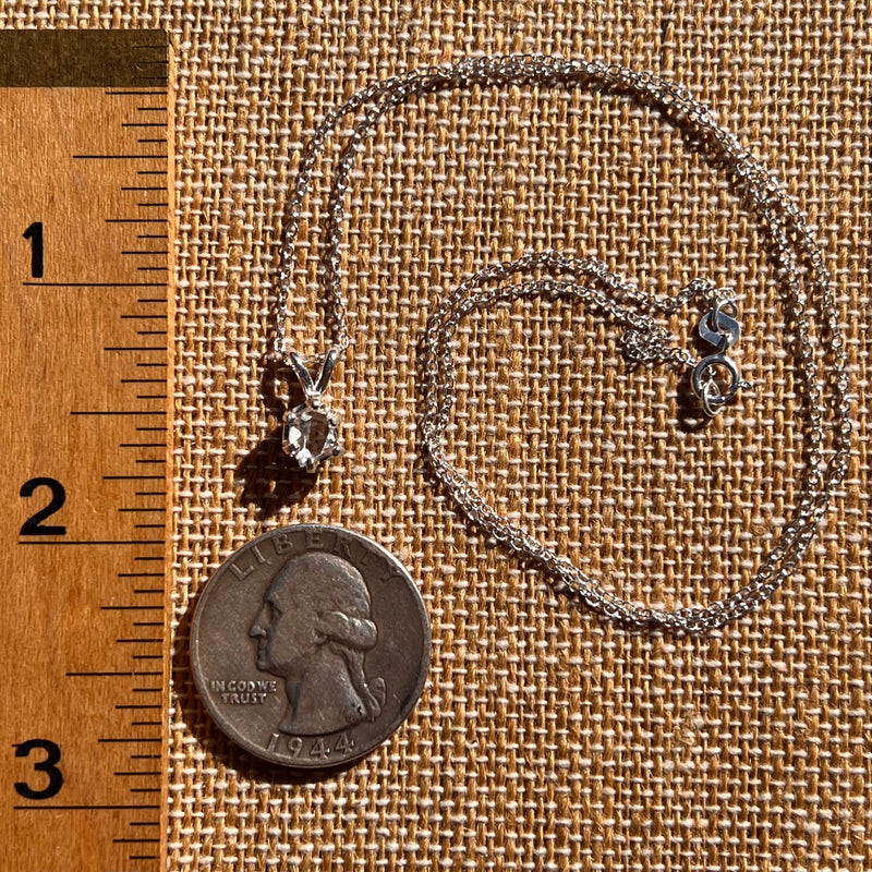 Herkimer Diamond Necklace Sterling Silver #7968-Moldavite Life