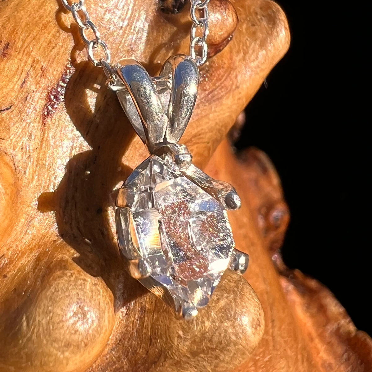 Herkimer Diamond Necklace Sterling Silver #7969-Moldavite Life