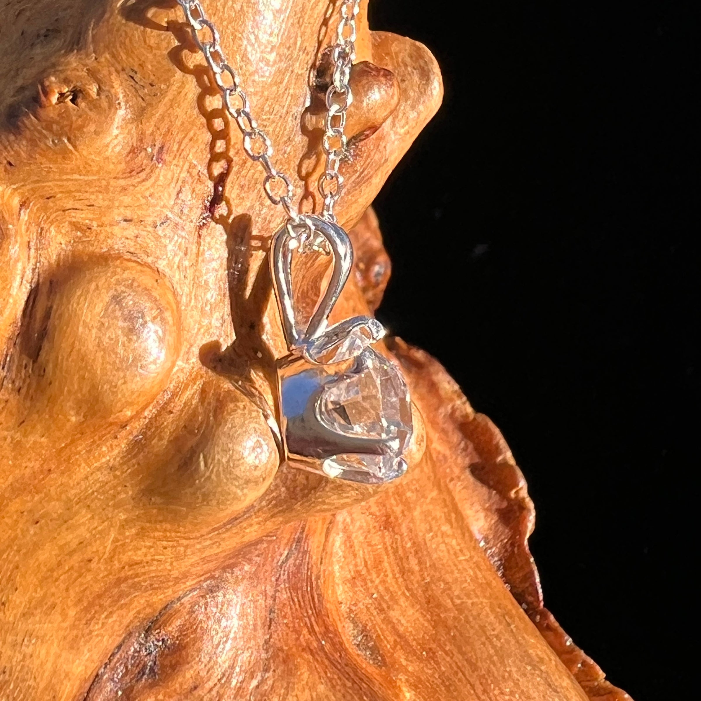 Herkimer Diamond Necklace Sterling Silver #7970-Moldavite Life