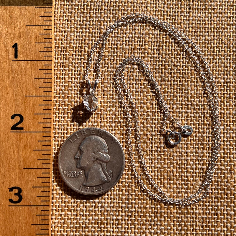 Herkimer Diamond Necklace Sterling Silver #7970-Moldavite Life