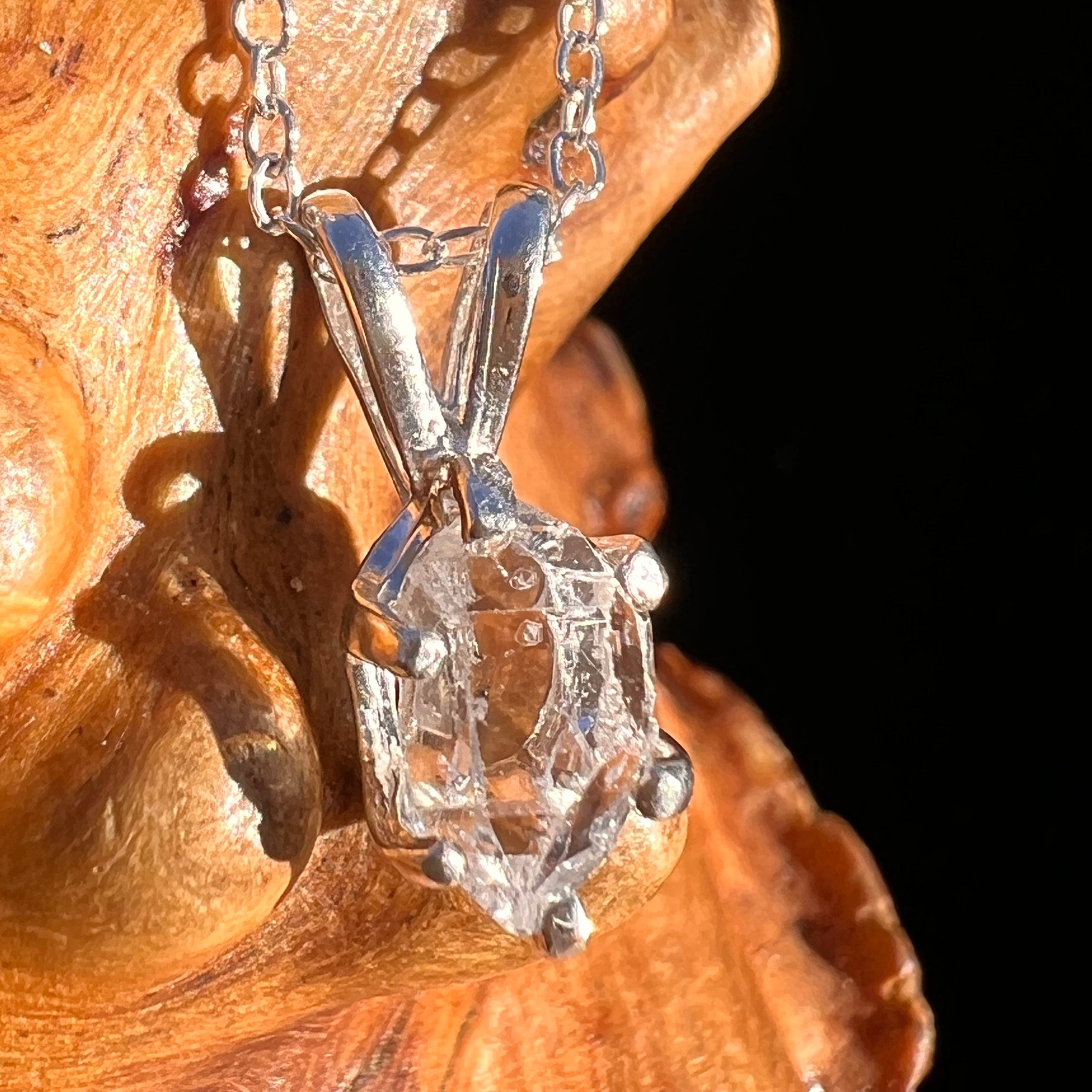 Herkimer Diamond Necklace Sterling Silver #7971-Moldavite Life
