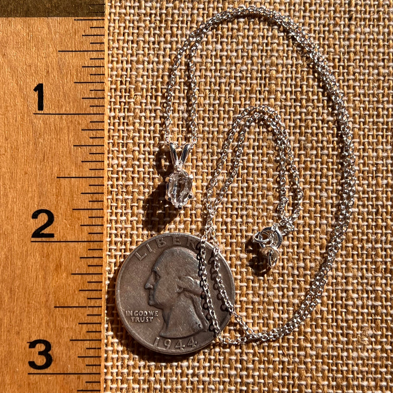 Herkimer Diamond Necklace Sterling Silver #7971-Moldavite Life