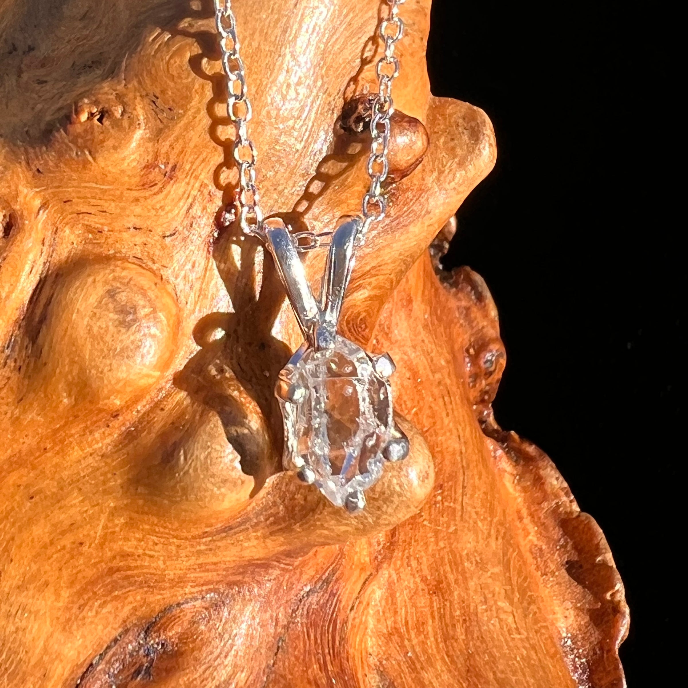 Herkimer Diamond Necklace Sterling Silver #7971-Moldavite Life