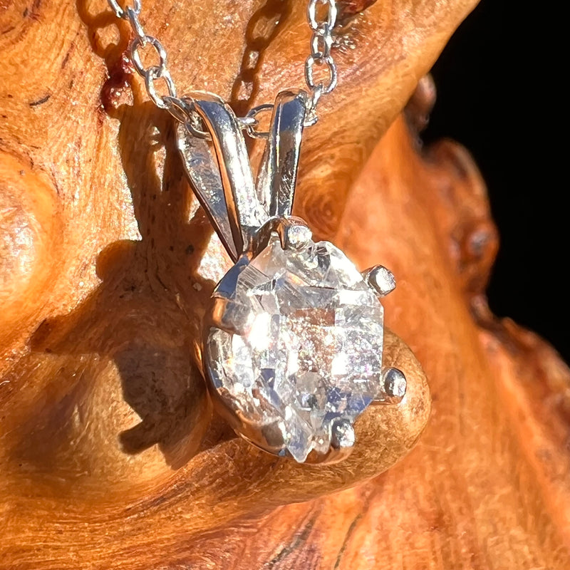 Herkimer Diamond Necklace Sterling Silver #7972-Moldavite Life