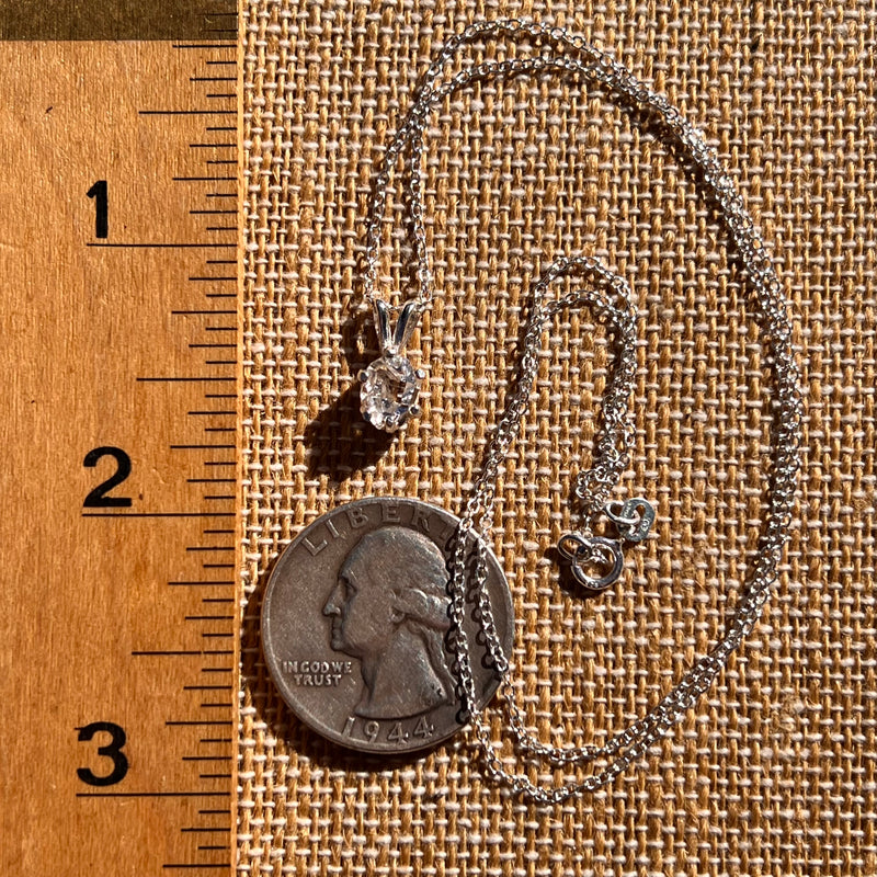 Herkimer Diamond Necklace Sterling Silver #7972-Moldavite Life