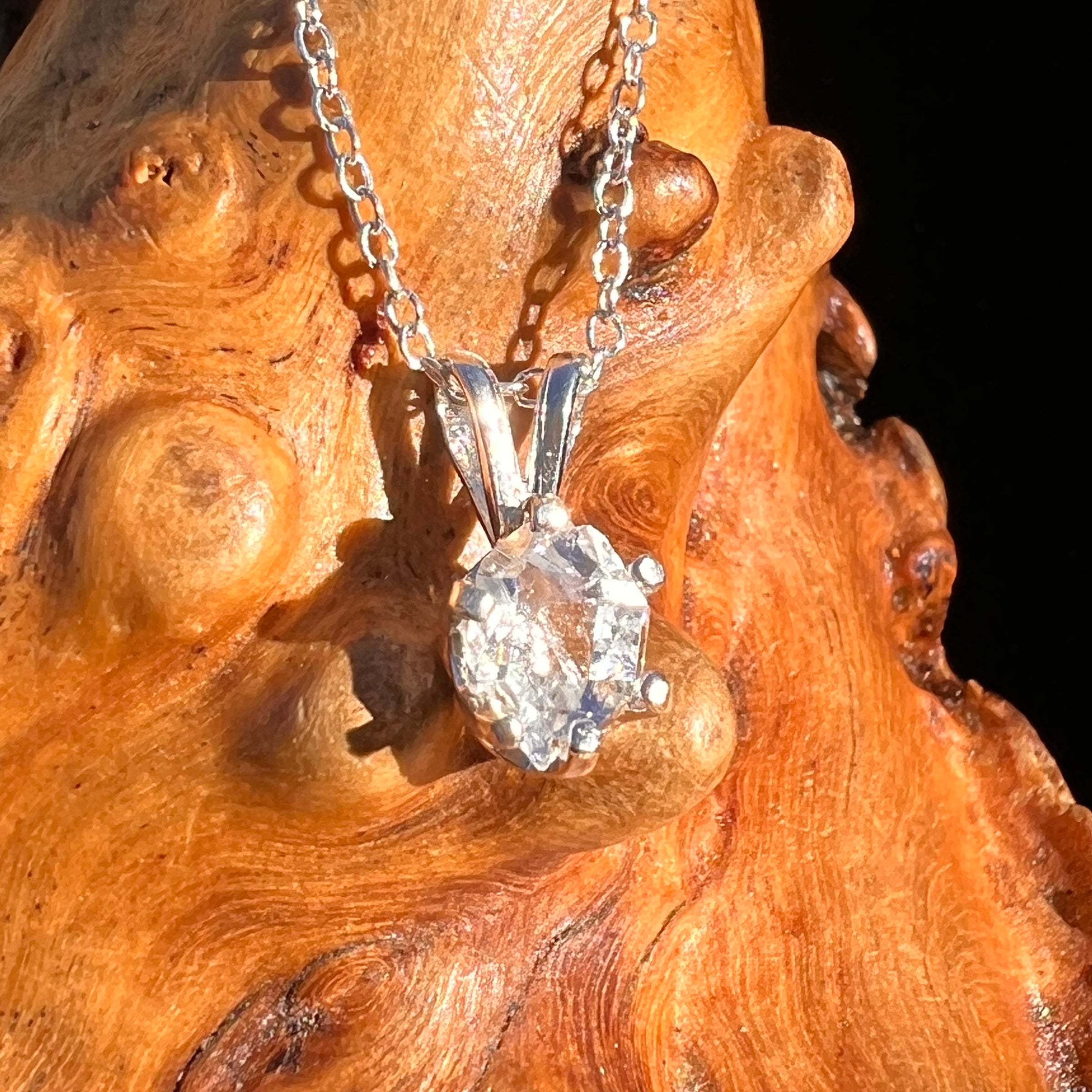 Herkimer Diamond Necklace Sterling Silver #7972-Moldavite Life