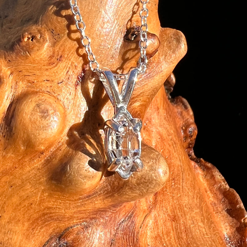 Herkimer Diamond Necklace Sterling Silver #7973-Moldavite Life