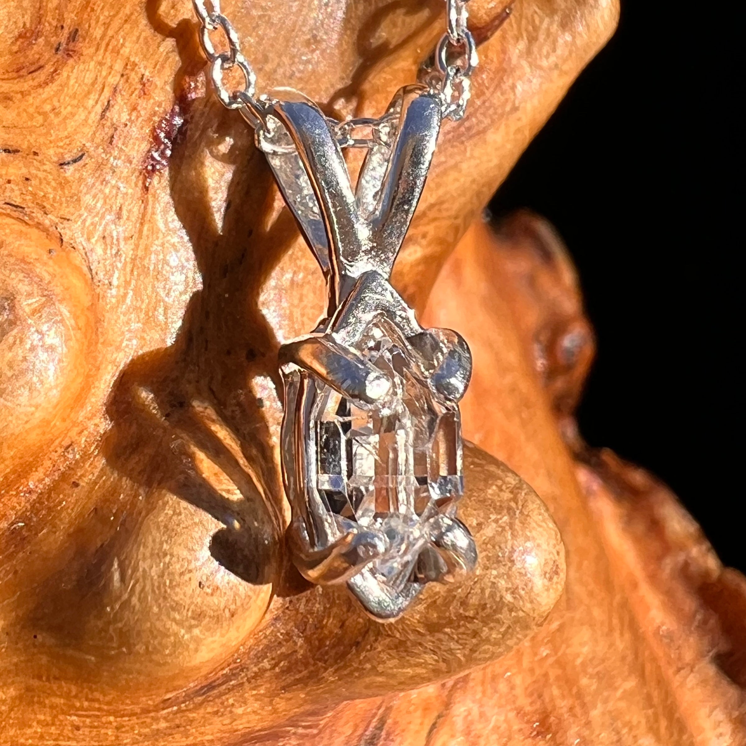 Herkimer Diamond Necklace Sterling Silver #7973-Moldavite Life