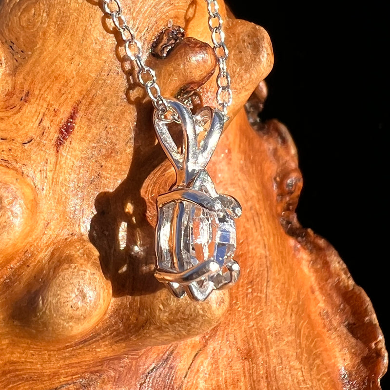 Herkimer Diamond Necklace Sterling Silver #7973-Moldavite Life