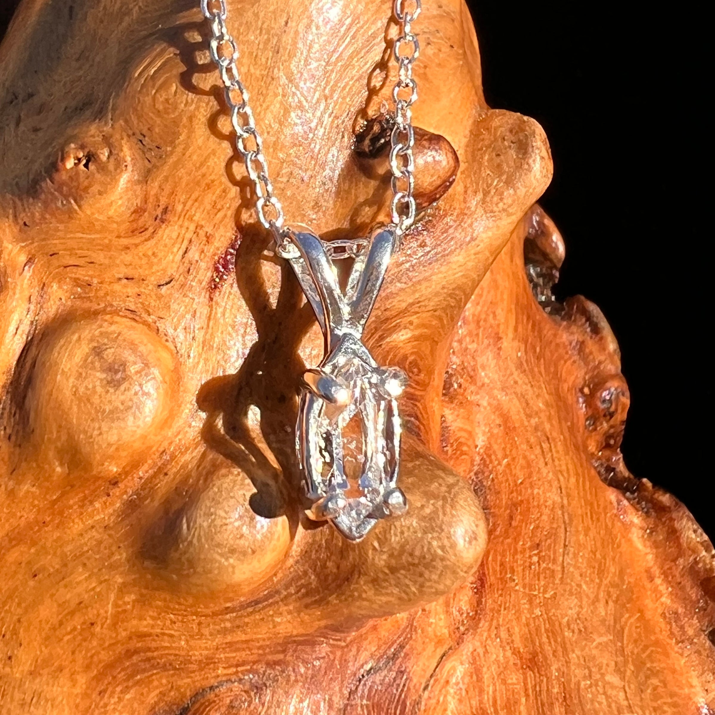 Herkimer Diamond Necklace Sterling Silver #7974-Moldavite Life