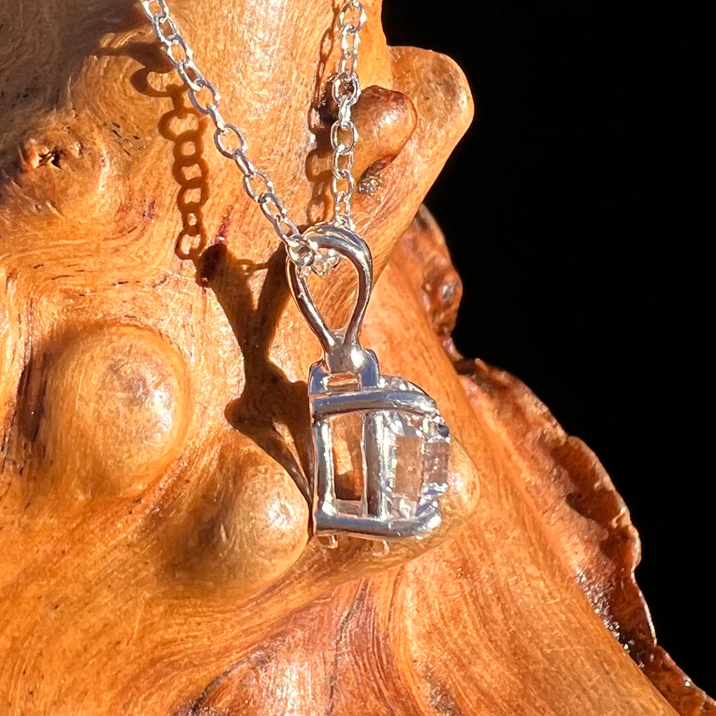 Herkimer Diamond Necklace Sterling Silver #7975-Moldavite Life