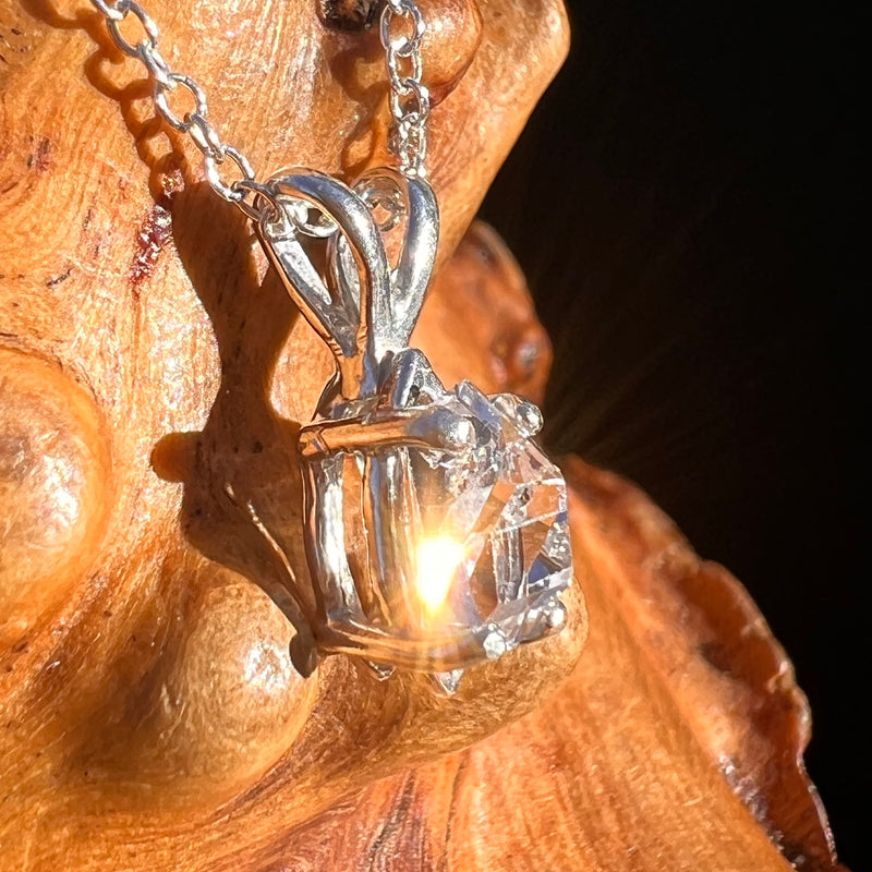 Herkimer Diamond Necklace Sterling Silver #7977-Moldavite Life