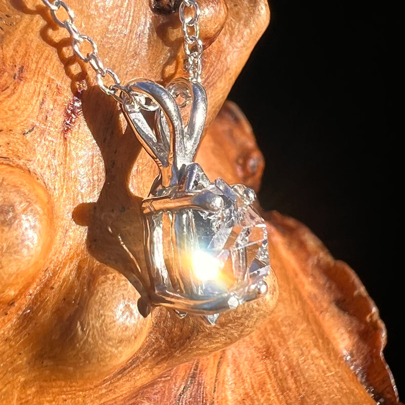 Herkimer Diamond Necklace Sterling Silver #7977-Moldavite Life