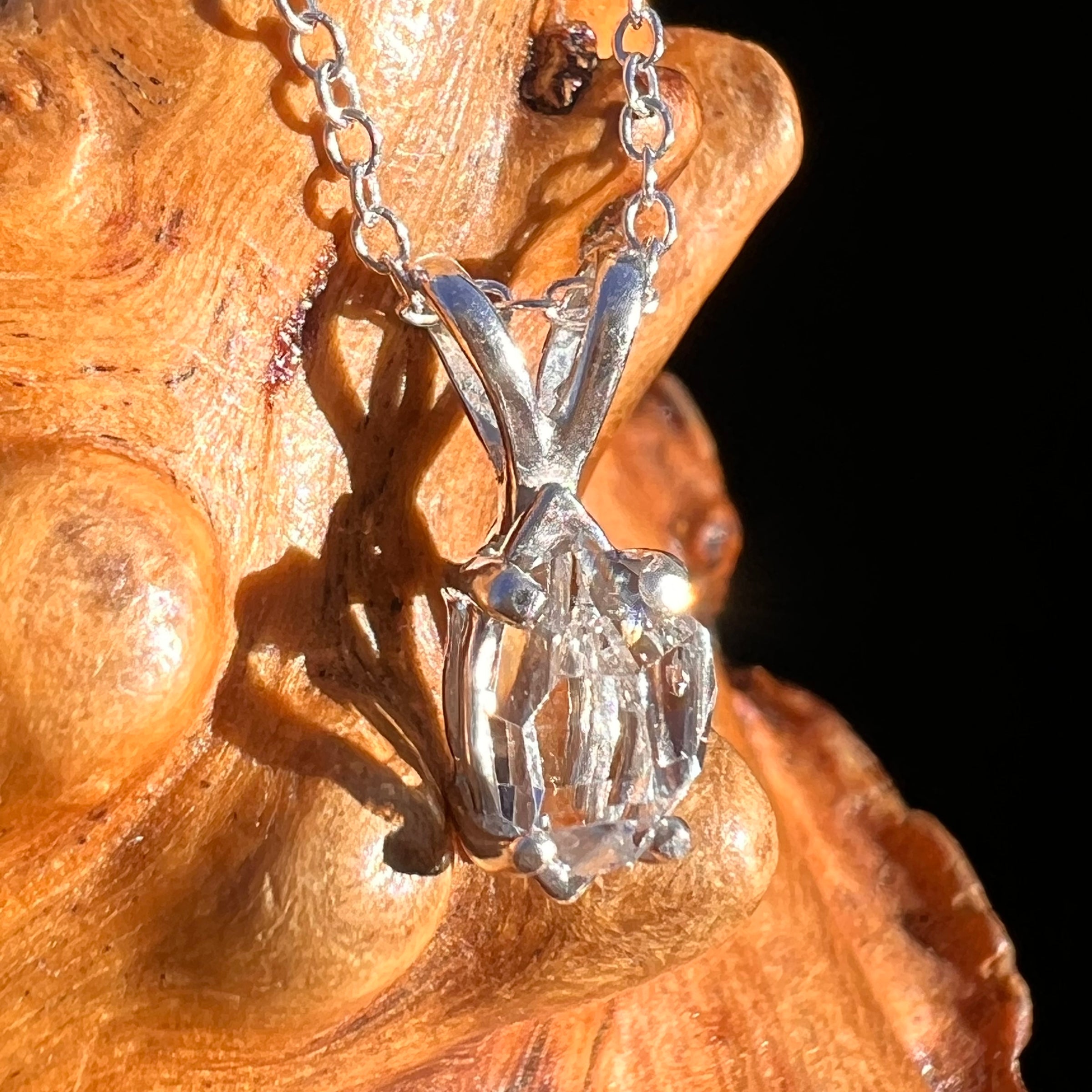 Herkimer Diamond Necklace Sterling Silver #7977-Moldavite Life