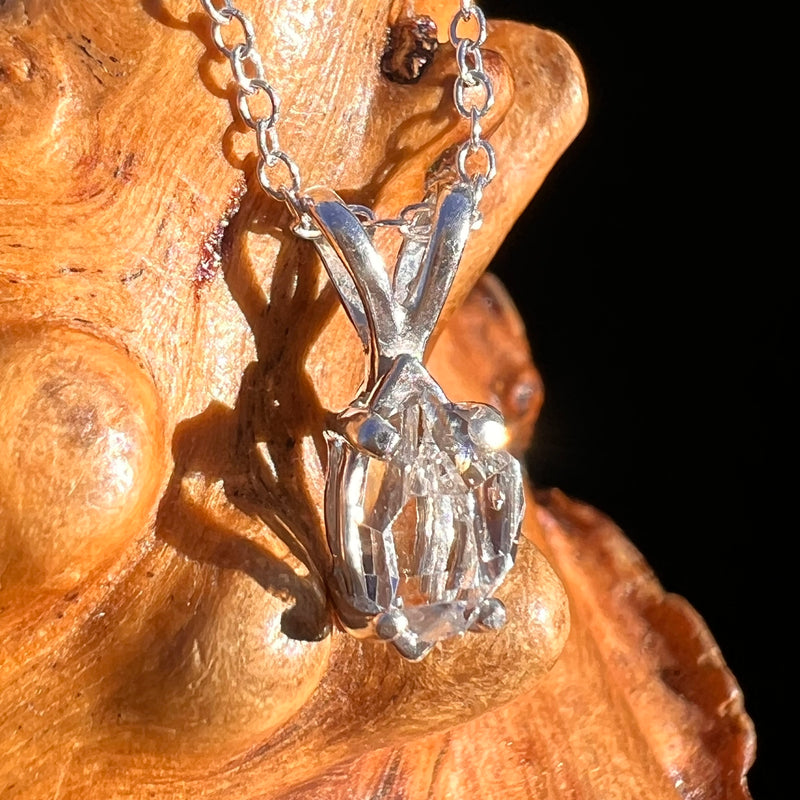Herkimer Diamond Necklace Sterling Silver #7977-Moldavite Life