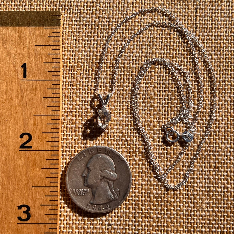 Herkimer Diamond Necklace Sterling Silver #7977-Moldavite Life