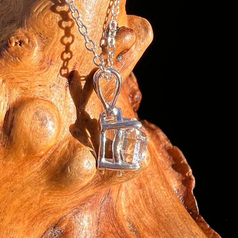 Herkimer Diamond Necklace Sterling Silver #7978-Moldavite Life
