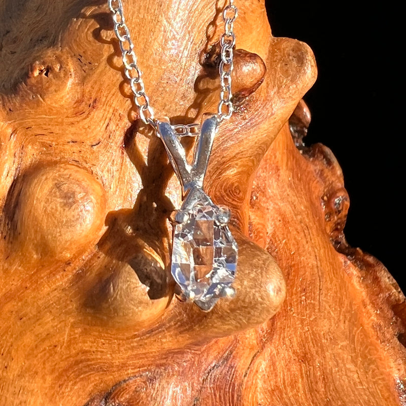 Herkimer Diamond Necklace Sterling Silver #7978-Moldavite Life