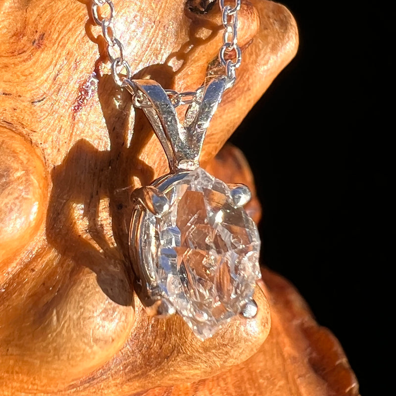Herkimer Diamond Necklace Sterling Silver #7981-Moldavite Life
