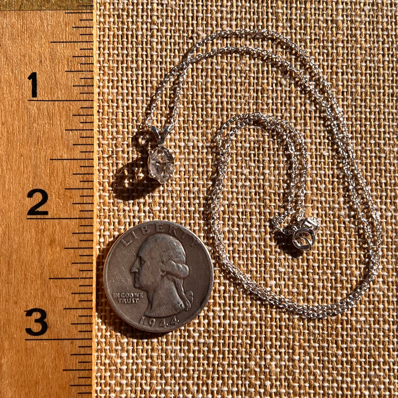 Herkimer Diamond Necklace Sterling Silver #7981-Moldavite Life