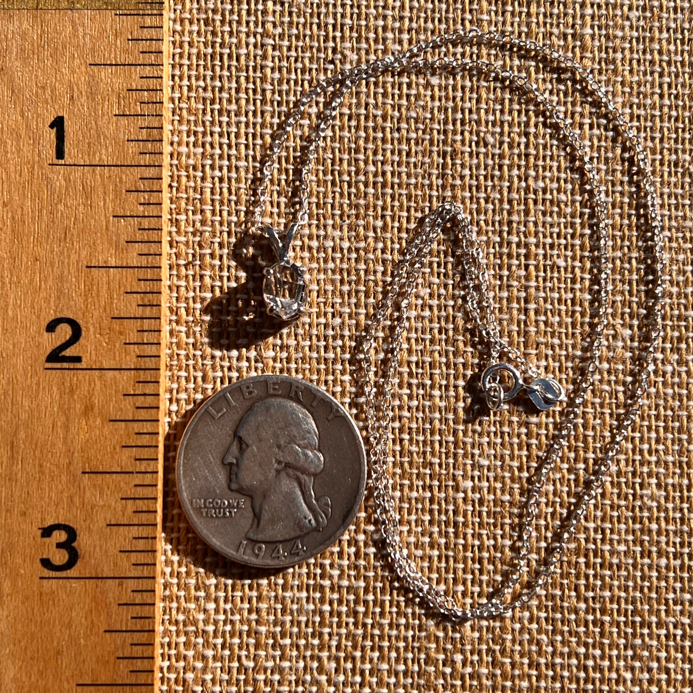 Herkimer Diamond Necklace Sterling Silver #7982-Moldavite Life