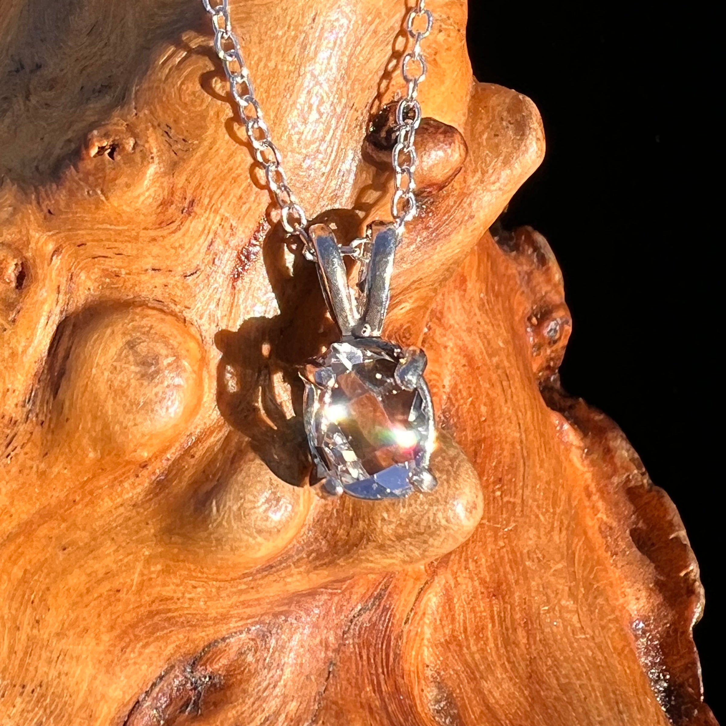 Herkimer Diamond Necklace Sterling Silver #7983-Moldavite Life