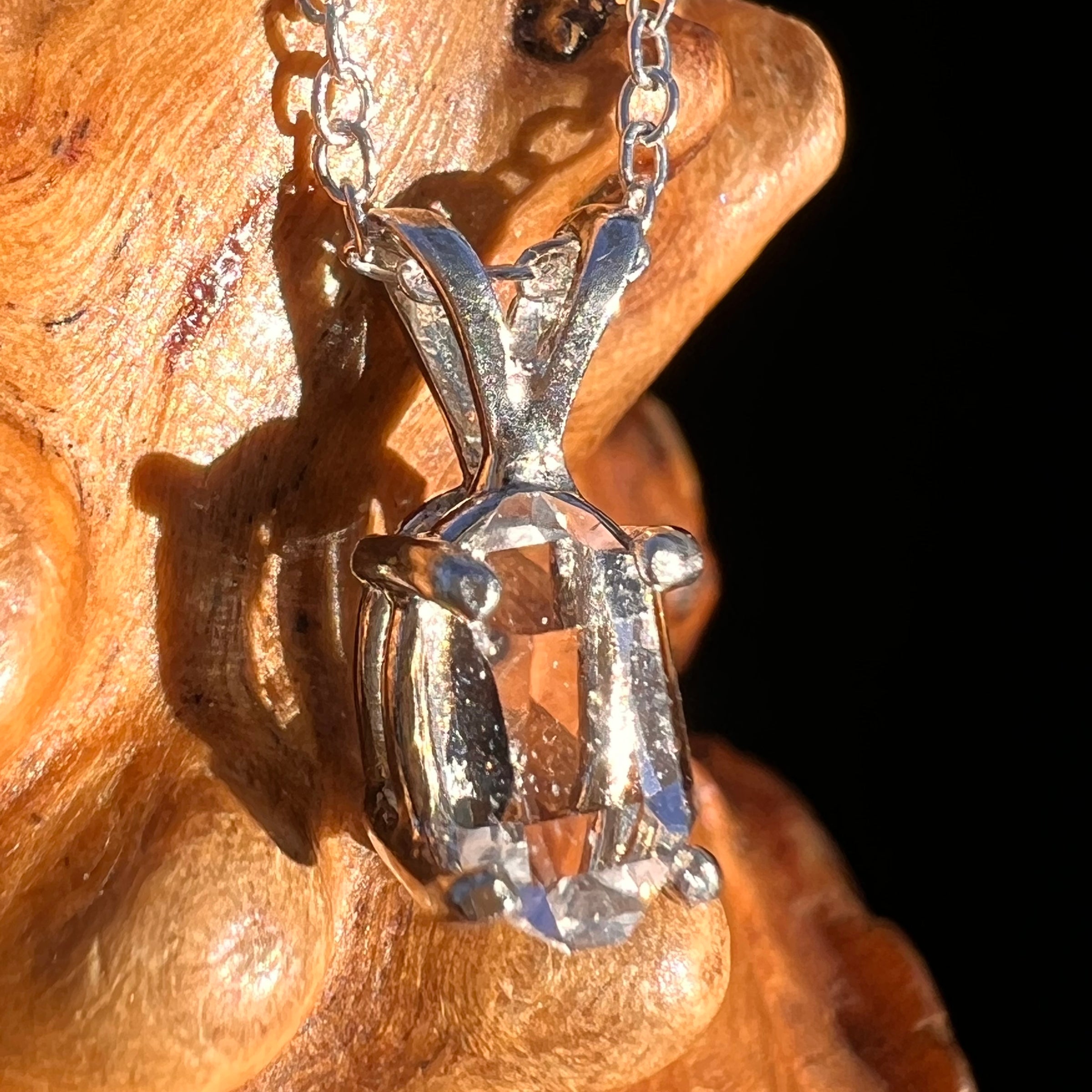 Herkimer Diamond Necklace Sterling Silver #7984-Moldavite Life