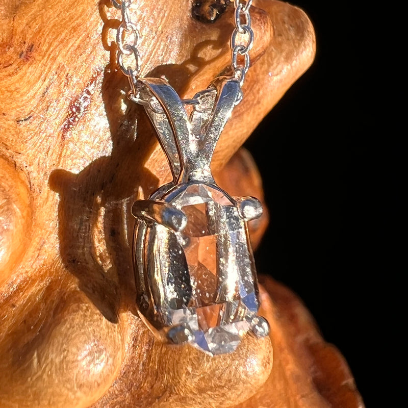 Herkimer Diamond Necklace Sterling Silver #7984-Moldavite Life