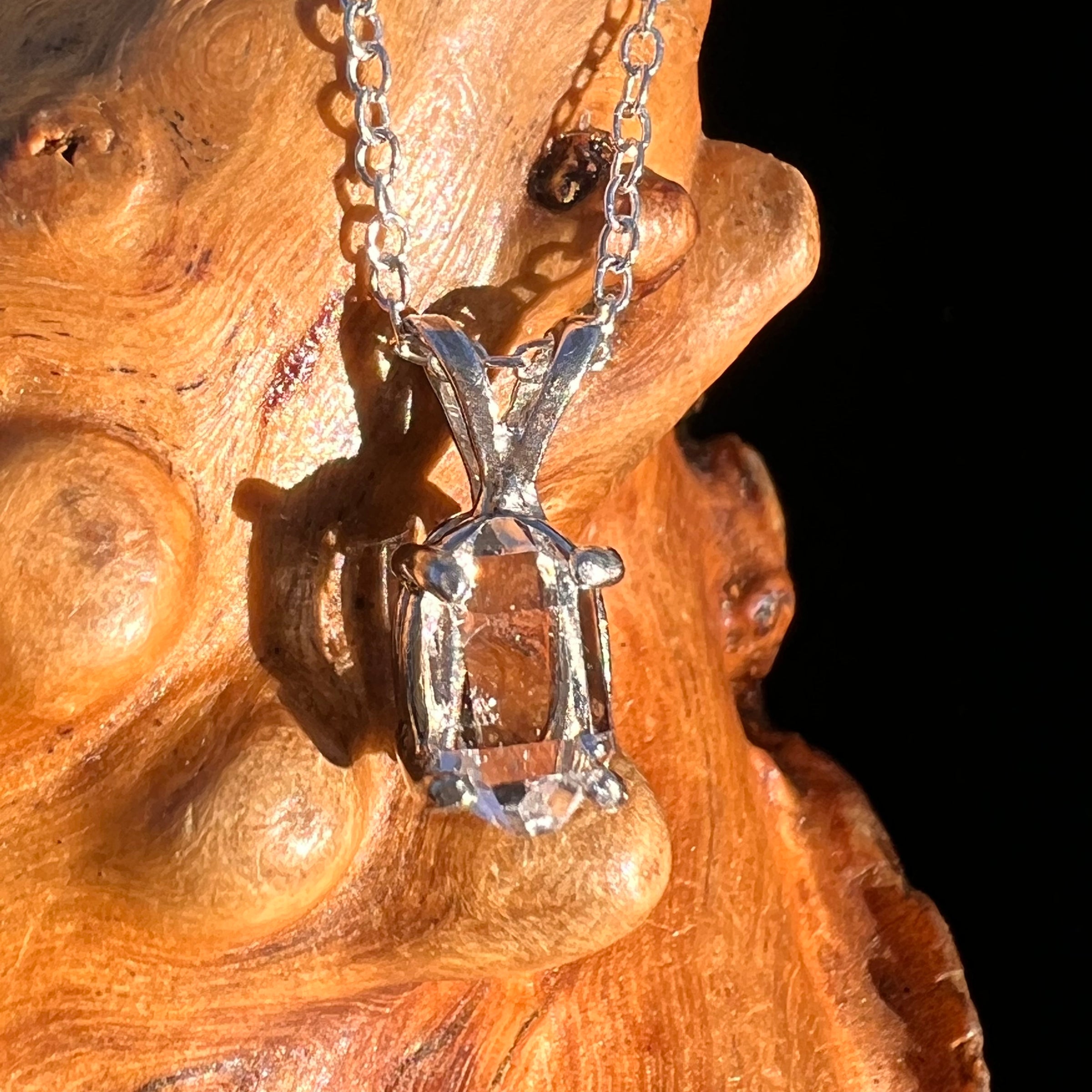 Herkimer Diamond Necklace Sterling Silver #7984-Moldavite Life