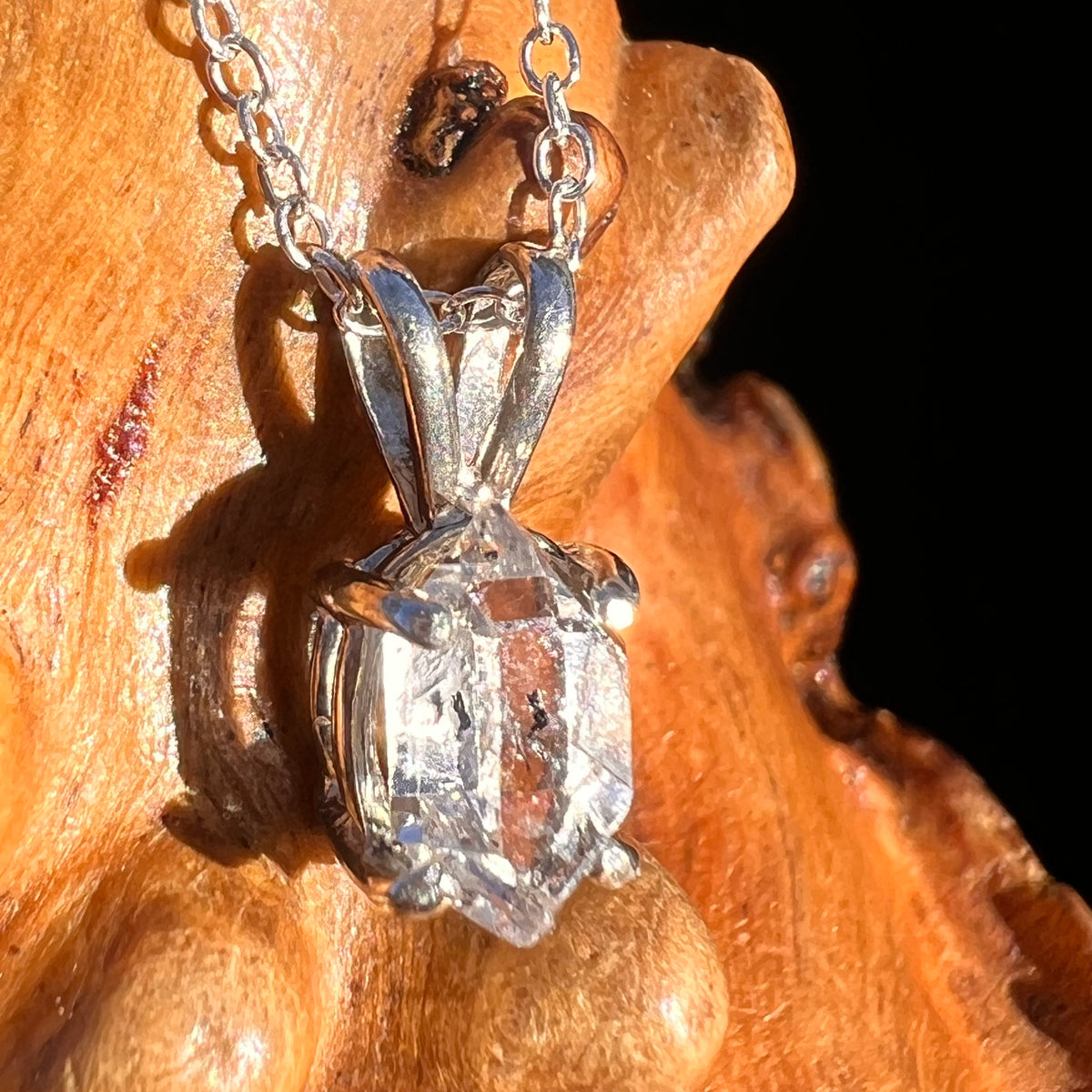 Herkimer Diamond Necklace Sterling Silver #7985-Moldavite Life