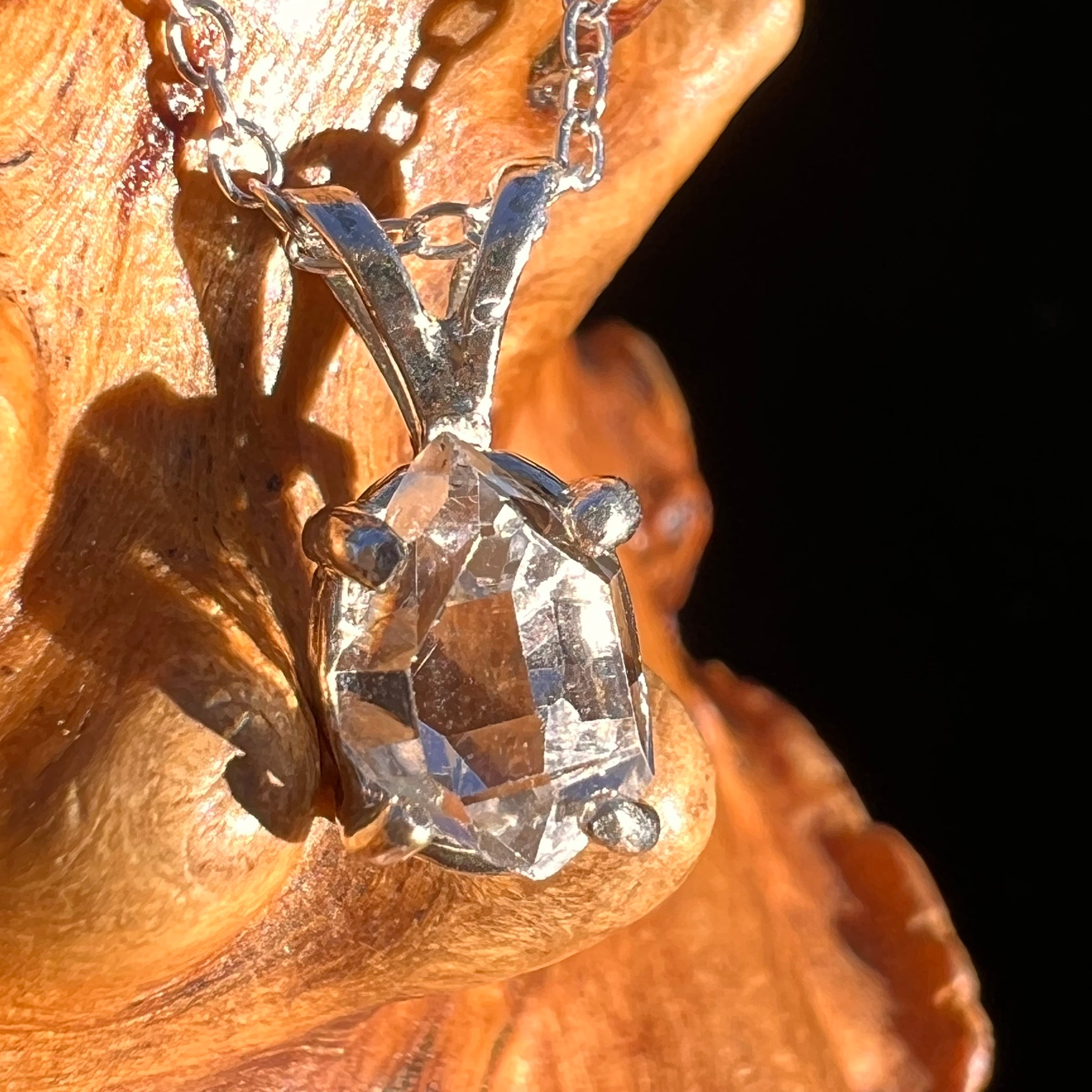 Herkimer Diamond Necklace Sterling Silver #7986-Moldavite Life